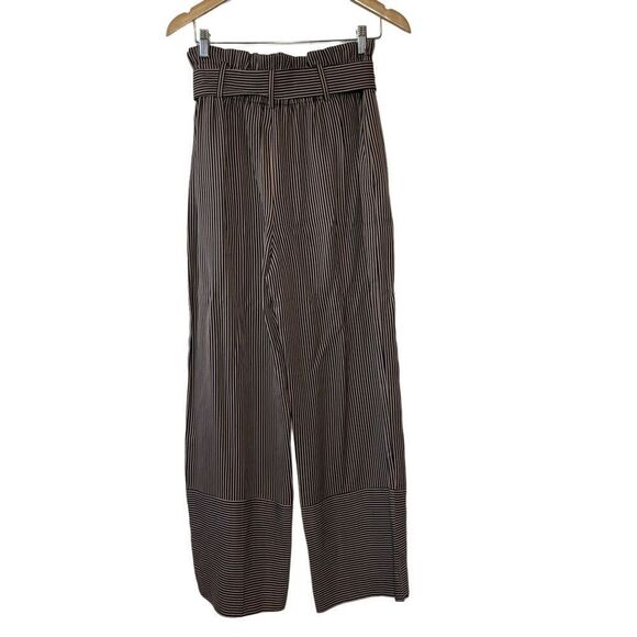 J. Crew Point Sur Black/Tan Paper Bag Waist Wide Leg Pants Sz 8 - Picture 3 of 8